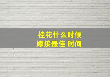 桂花什么时候嫁接最佳 时间